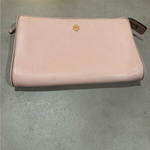 Tory Burch Blush Pebbled Leather Wristlet